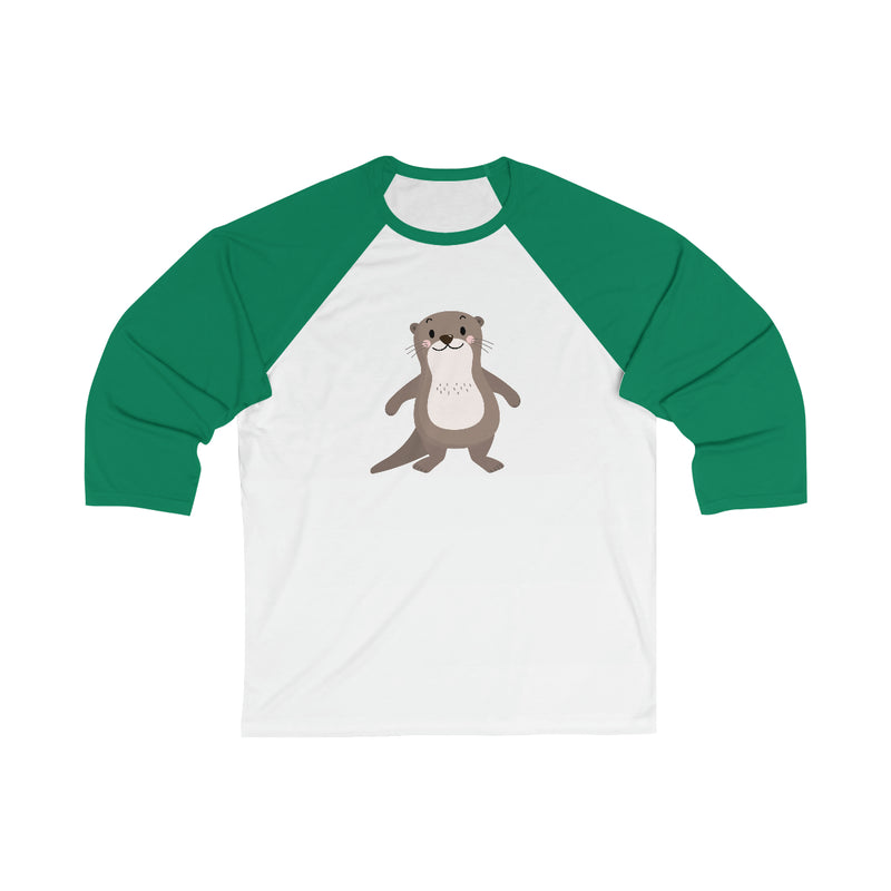 Cute Otter 3\4 Sleeve Baseball Tee