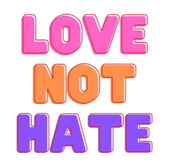 LOVE not HATE - 3/4 Sleeve